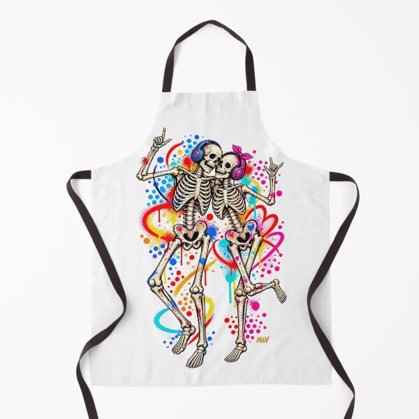 Item preview, Colorful Skeleton Couple Music Graffiti designed and sold by Qenlo.
