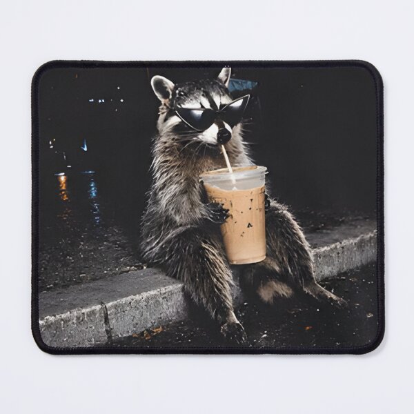 Item preview, Grunge Raccoon Drinking Coffee Tea Shirt designed and sold by EricCotanori.