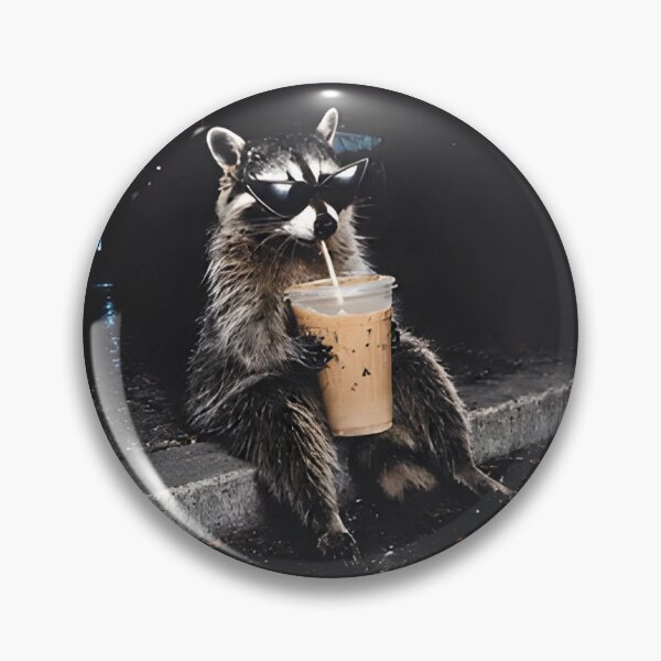 Item preview, Grunge Raccoon Drinking Coffee Tea Shirt designed and sold by EricCotanori.