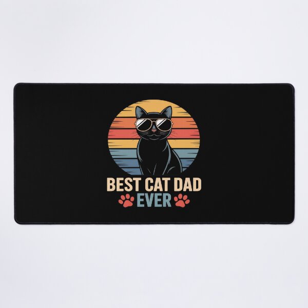 Item preview, Best Cat Dad Ever Retro Sunset Black Cat designed and sold by OlyvieArt.