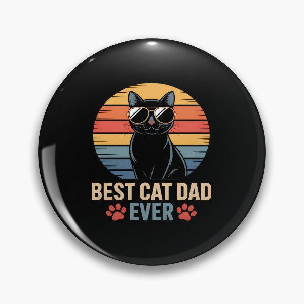 Item preview, Best Cat Dad Ever Retro Sunset Black Cat designed and sold by OlyvieArt.