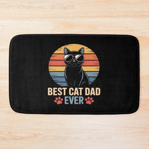 Item preview, Best Cat Dad Ever Retro Sunset Black Cat designed and sold by OlyvieArt.