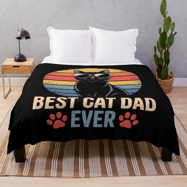 Item preview, Best Cat Dad Ever Retro Sunset Black Cat designed and sold by OlyvieArt.
