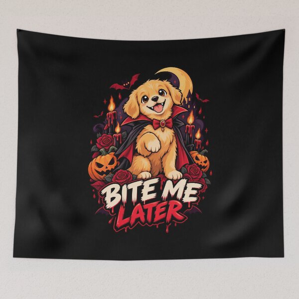 Item preview,  Bite Me Later Vampire Golden Retriever Halloween Design designed and sold by Tong4130.