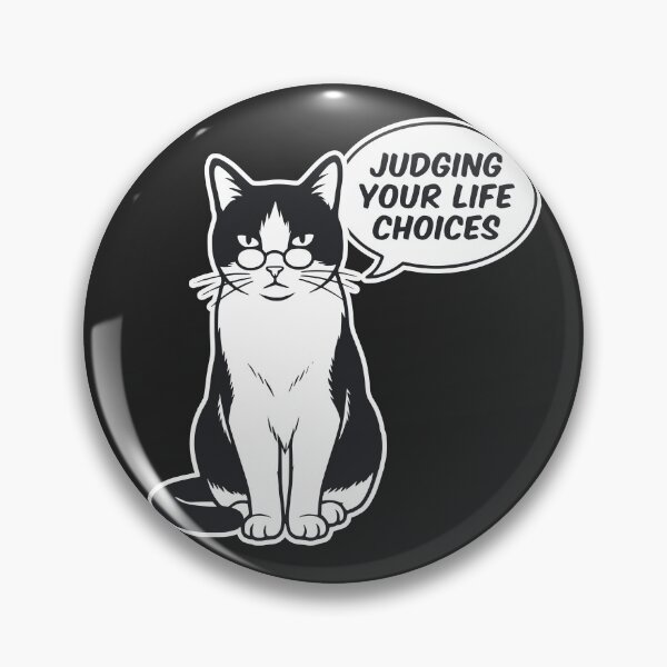 Item preview, Funny Sarcastic Cat Judging Your Life Choices Vector For Cat Lover designed and sold by roarsomethings.