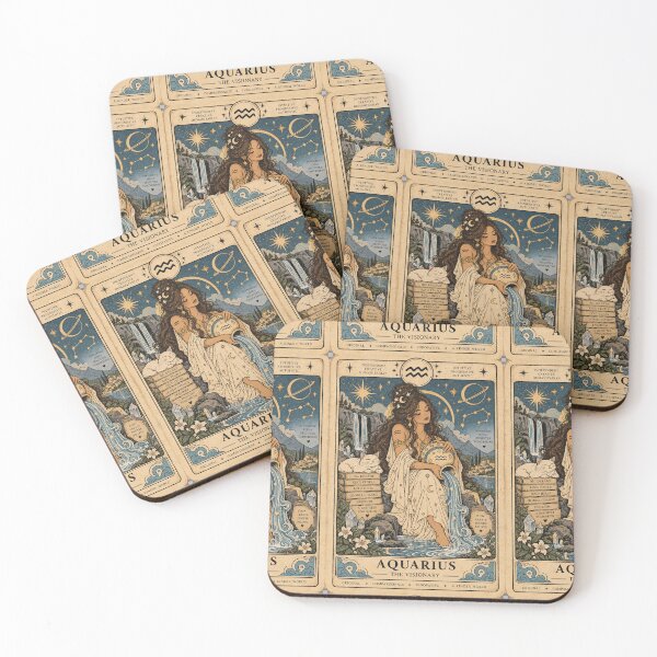 Item preview, Aquarius Tarot Card – The Visionary | Cute Vintage Zodiac Aesthetic designed and sold by Moon & Sun Tarot.