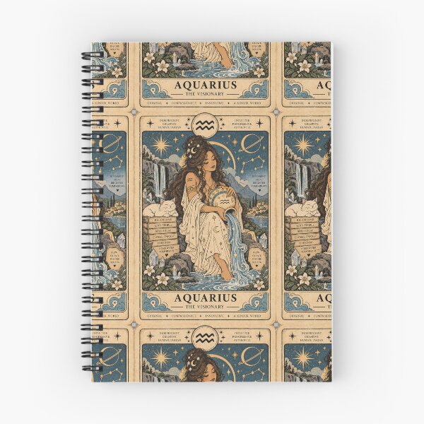 Item preview, Aquarius Tarot Card – The Visionary | Cute Vintage Zodiac Aesthetic designed and sold by Moon & Sun Tarot.