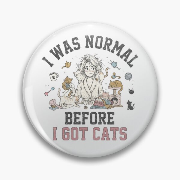 Item preview, I Was Normal Before I Got Cats Funny Cute Cat Lover Vintage Retro designed and sold by KreatoLab.