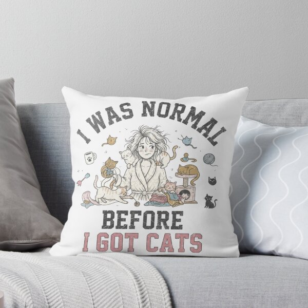 Item preview, I Was Normal Before I Got Cats Funny Cute Cat Lover Vintage Retro designed and sold by KreatoLab.