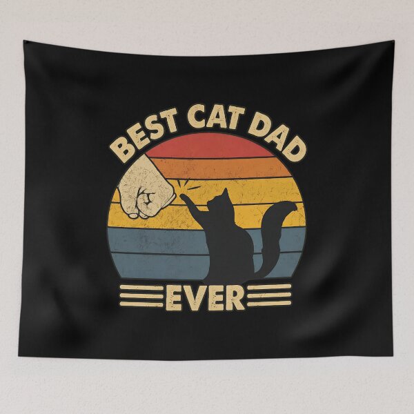 Item preview, Best Cat Dad Ever Retro Sunset Fist Bump Design designed and sold by OlyvieArt.