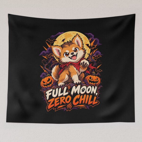 Item preview, Full Moon Zero Chill Cute Werewolf Shiba Halloween Shirt designed and sold by Tong4130.