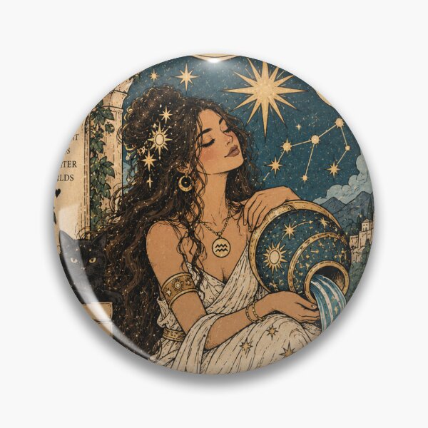 Item preview, Aquarius Tarot Card – The Visionary | Cute Vintage Zodiac Aesthetic designed and sold by Moon & Sun Tarot.