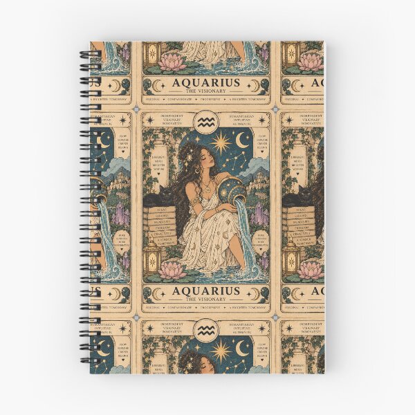 Item preview, Aquarius Tarot Card – The Visionary | Cute Vintage Zodiac Aesthetic designed and sold by Moon & Sun Tarot.
