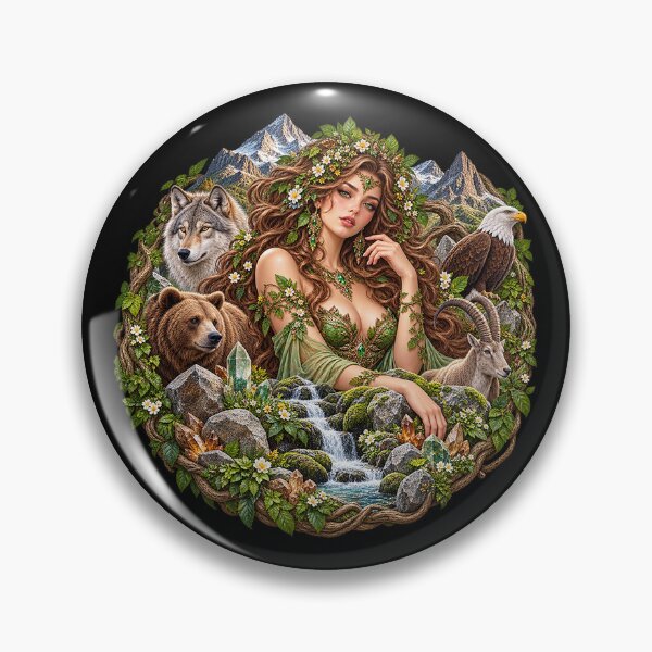 Item preview, Earth Goddess – Mountain Spirit and Wild Animals designed and sold by TroviTutto.