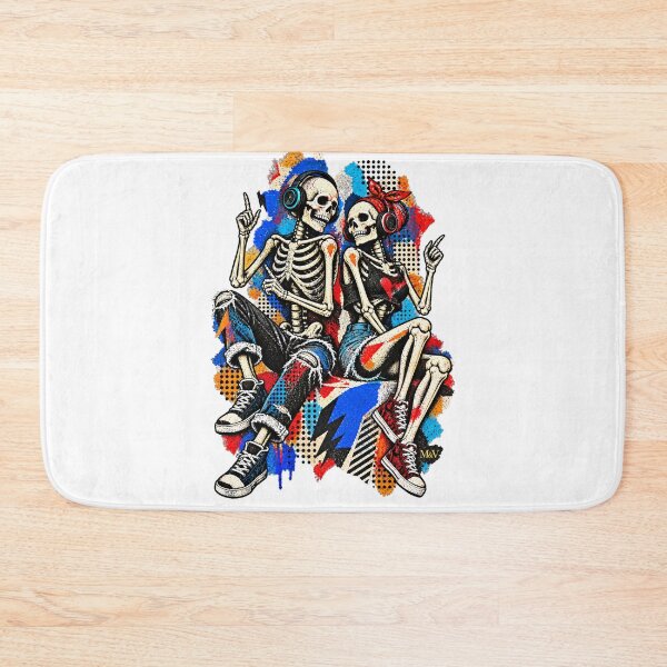 Item preview, Skeleton Couple Street Collage designed and sold by Qenlo.