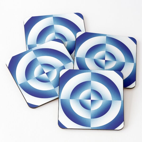 Item preview, Target – Abstract Cobalt Blue Bullseye & Segmented Optical Noise Art designed and sold by BrokenBill.