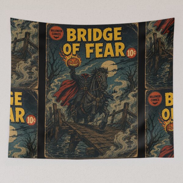 Item preview, Vintage Halloween Cover Art: Headless Horseman Haunted Bridge Crossing designed and sold by bapupa.