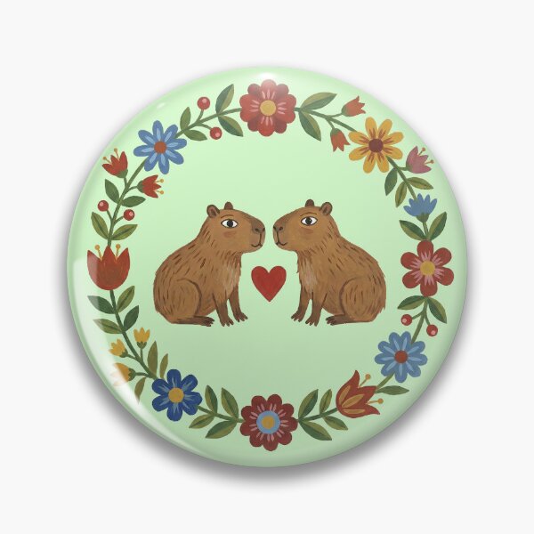 Item preview, The Lenten Fish: Folk Art Capybara Wedding Print designed and sold by FreiherrPK.