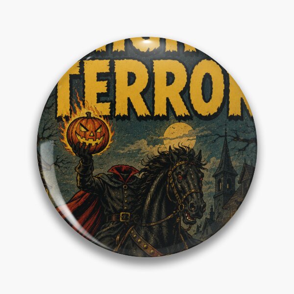 Item preview, Vintage Halloween Cover Art: Sinister Headless Horseman Village Raid designed and sold by bapupa.