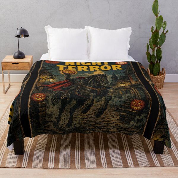 Item preview, Vintage Halloween Cover Art: Sinister Headless Horseman Village Raid designed and sold by bapupa.