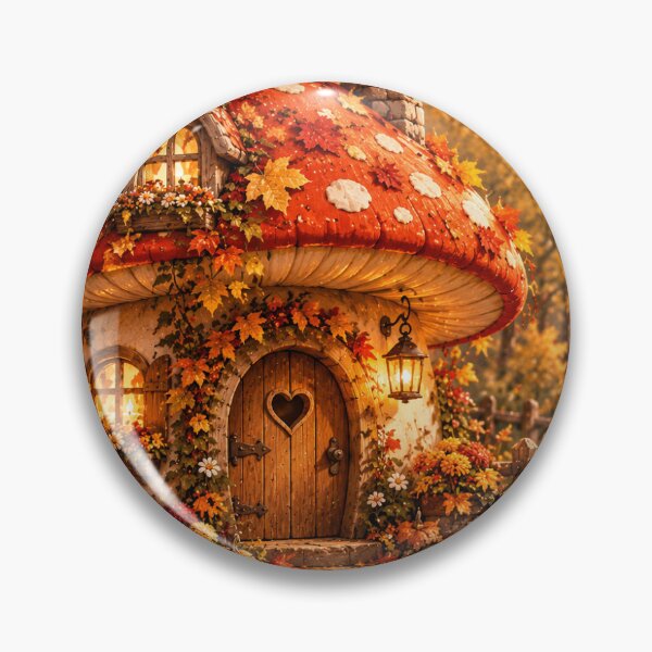 Item preview, Autumn Mushroom Fairy Cottage – Cozy Fall Forest designed and sold by NestDesigns01.