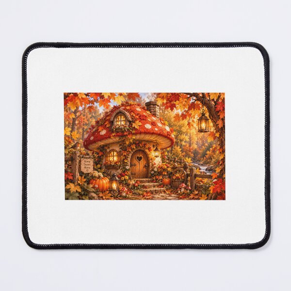 Item preview, Autumn Mushroom Fairy Cottage – Cozy Fall Forest designed and sold by NestDesigns01.