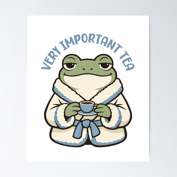 Item preview, Funny Frog Drinking Tea Cartoon  designed and sold by stylishdzign.