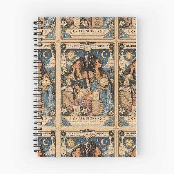 Item preview, Gemini & Aquarius Tarot Card – Air Signs | The Communicator & The Visionary designed and sold by Moon & Sun Tarot.