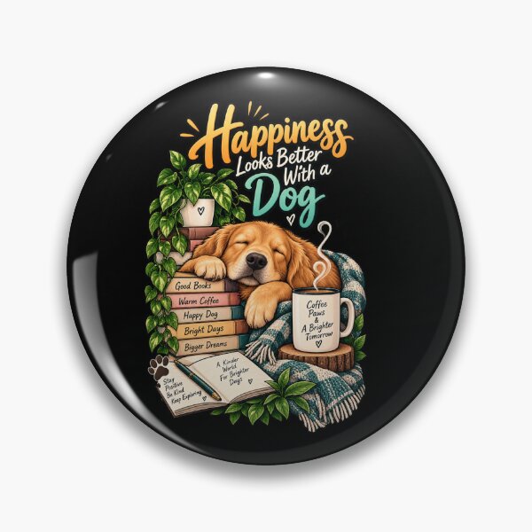 Item preview, Happiness Looks Better With a Dog – Cozy Golden Retriever Design designed and sold by Zaveroa.