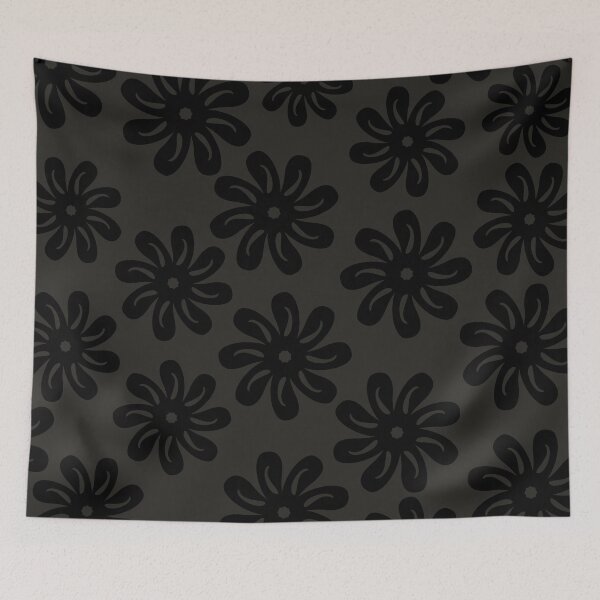 Item preview, Black Monochrome Floral Pattern designed and sold by GemsAnatomy.