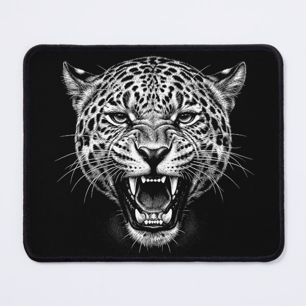 Item preview, Panthera Onca: The Cranial Crusher Jaguar Scratchboard Art Print designed and sold by FreiherrPK.