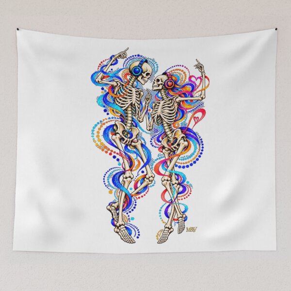 Item preview, Psychedelic Skeleton Lovers Dance  designed and sold by Qenlo.