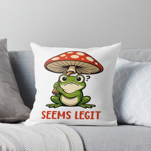 Item preview, Funny Frog Cartoon with Mushroom Umbrella Meme designed and sold by stylishdzign.