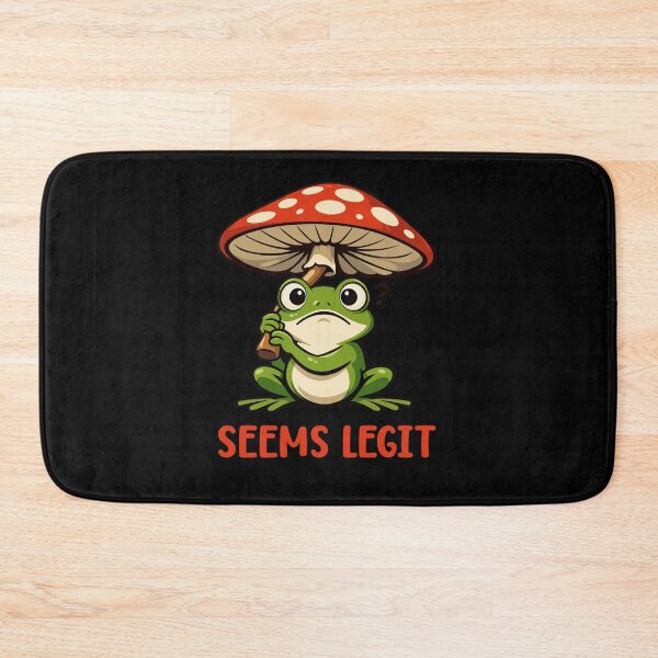 Item preview, Funny Frog Cartoon with Mushroom Umbrella Meme designed and sold by stylishdzign.