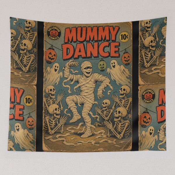 Item preview, Vintage Halloween Cover Art: Goofy Mummy Midnight Dance Party designed and sold by bapupa.