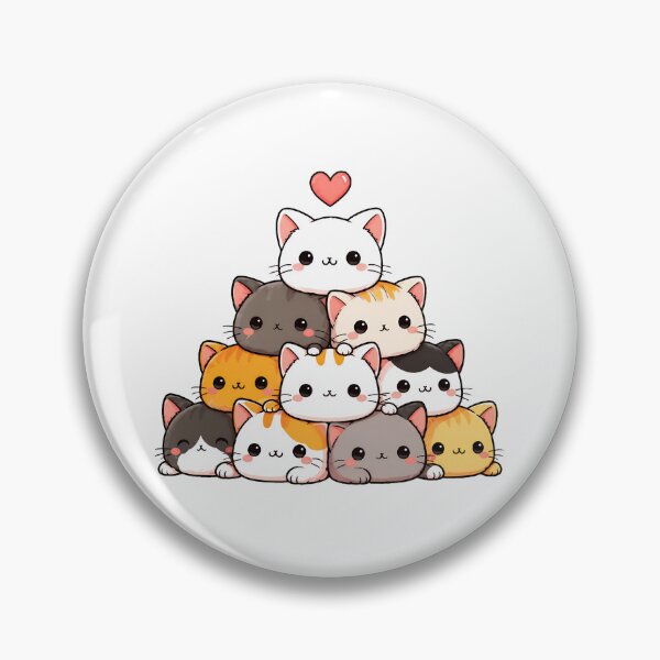 Item preview, Cute Cat Pyramid Stack Kawaii Design designed and sold by OlyvieArt.