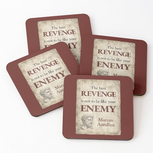 Item preview, The Best Revenge Is Not to Be Like Your Enemy - Marcus Aurelius - Vintage Distressed Stoic Quote - Roman Red Version designed and sold by Stoic Core.