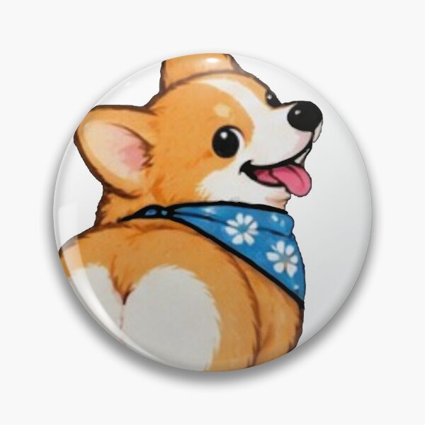 Item preview, Cute Corgi Butt with Blue Bandana Puppy Aesthetic designed and sold by Anstickerrr.