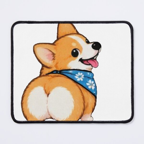 Item preview, Cute Corgi Butt with Blue Bandana Puppy Aesthetic designed and sold by Anstickerrr.