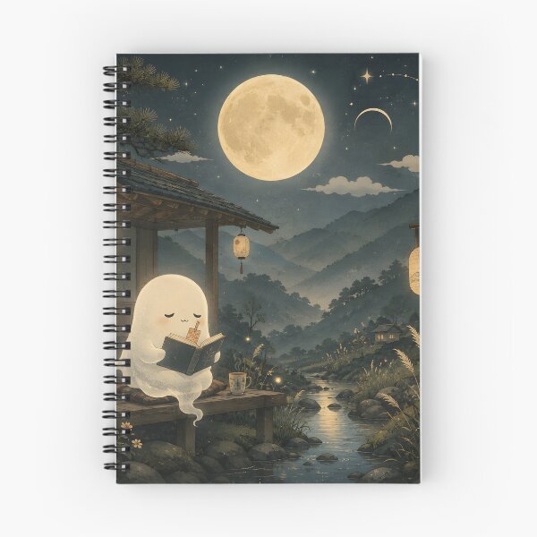 Item preview, Vintage Ghost Reading Book Aesthetic Night Landscape designed and sold by MCV-Designs.
