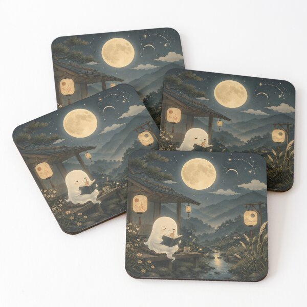 Item preview, Vintage Ghost Reading Book Aesthetic Night Landscape designed and sold by MCV-Designs.