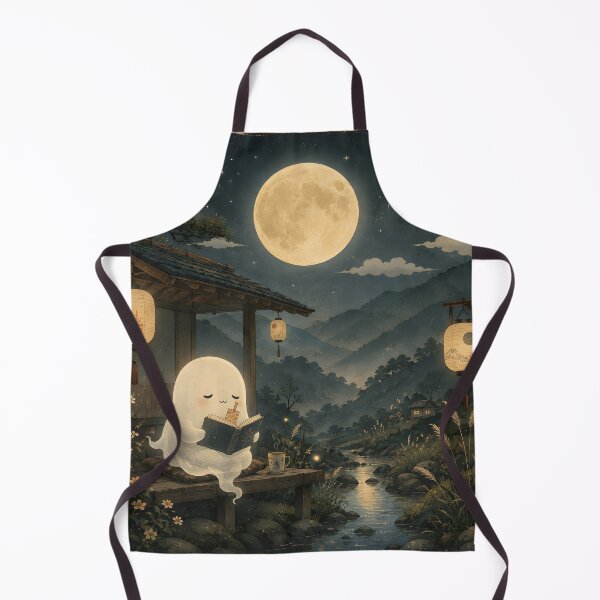 Item preview, Vintage Ghost Reading Book Aesthetic Night Landscape designed and sold by MCV-Designs.