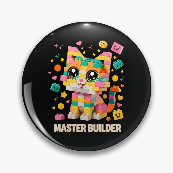 Item preview, Master Builder Block Cat Creative Play Design designed and sold by OlyvieArt.