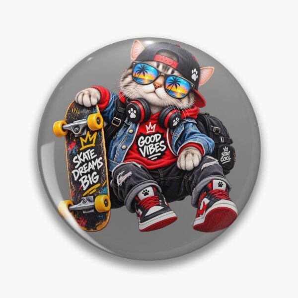 Item preview, Cool Skater Cat Streetwear Skateboard designed and sold by Nixora.