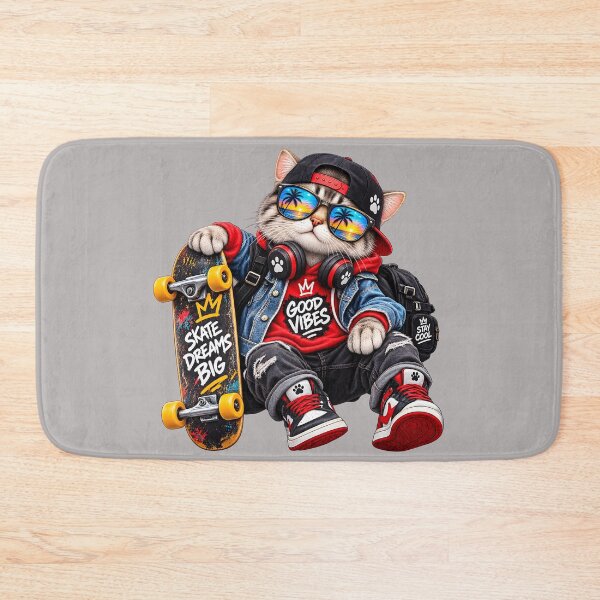 Item preview, Cool Skater Cat Streetwear Skateboard designed and sold by Nixora.