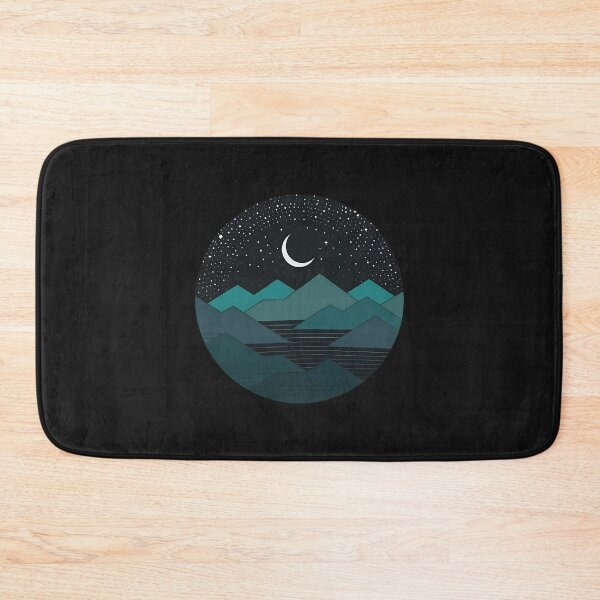 Item preview, Moon Stars Mountain Water Night Landscape  designed and sold by RUTLLACE.