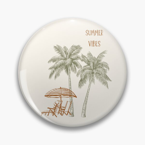 Item preview, ​Retro Summer Vibes Palm Trees and Beach Chair Illustration designed and sold by HBBS DESIGNS.