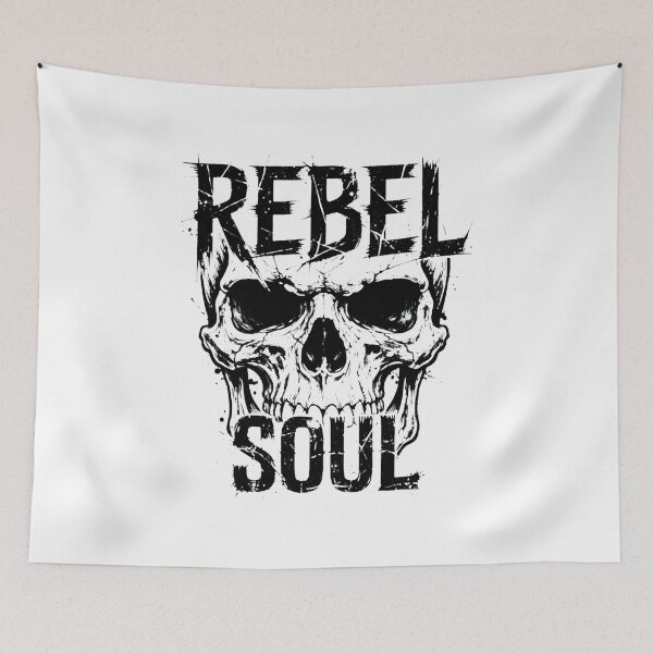 Item preview, REBEL SOUL Distressed Grunge Skull - Bold Edgy Biker Vector Art designed and sold by LunaGlow Studio.