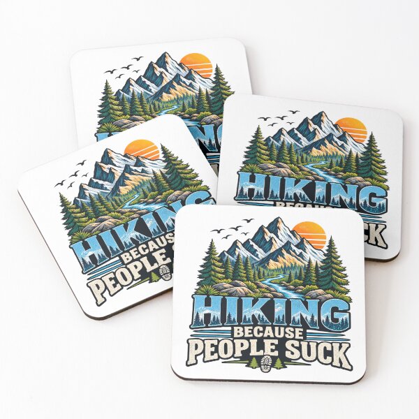 Item preview, Hiking Design - "Hiking Because People Suck" Retro Nature Graphic designed and sold by CreativeNest Prints.