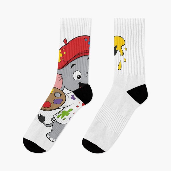 Item preview, Cute Little Painter Elephant With Palette And Brush Cartoon Graphic Tee Design designed and sold by Nubian Style.